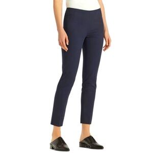 Lafayette 148 New York Stanton Stretch Cotton Crop Ankle Pant Size 8 Ink Navy